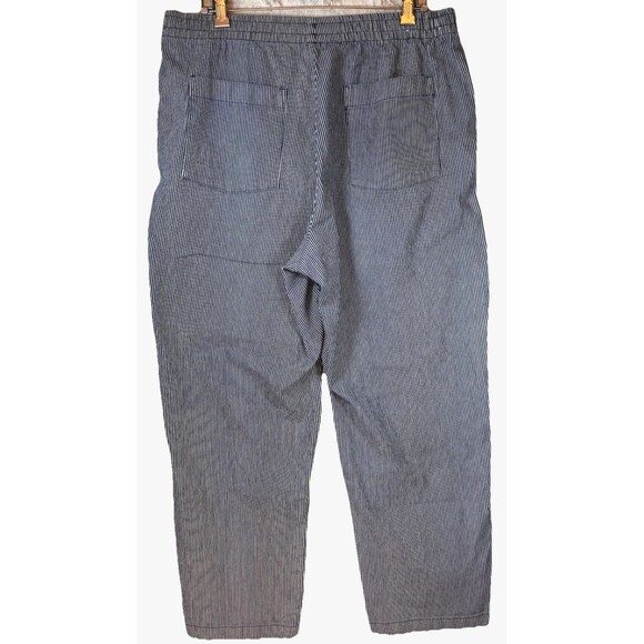 Uniqlo Pants Women's XL Striped Stretch Drawstring Cotton Blend Comfort Pull-On - Picture 5 of 11
